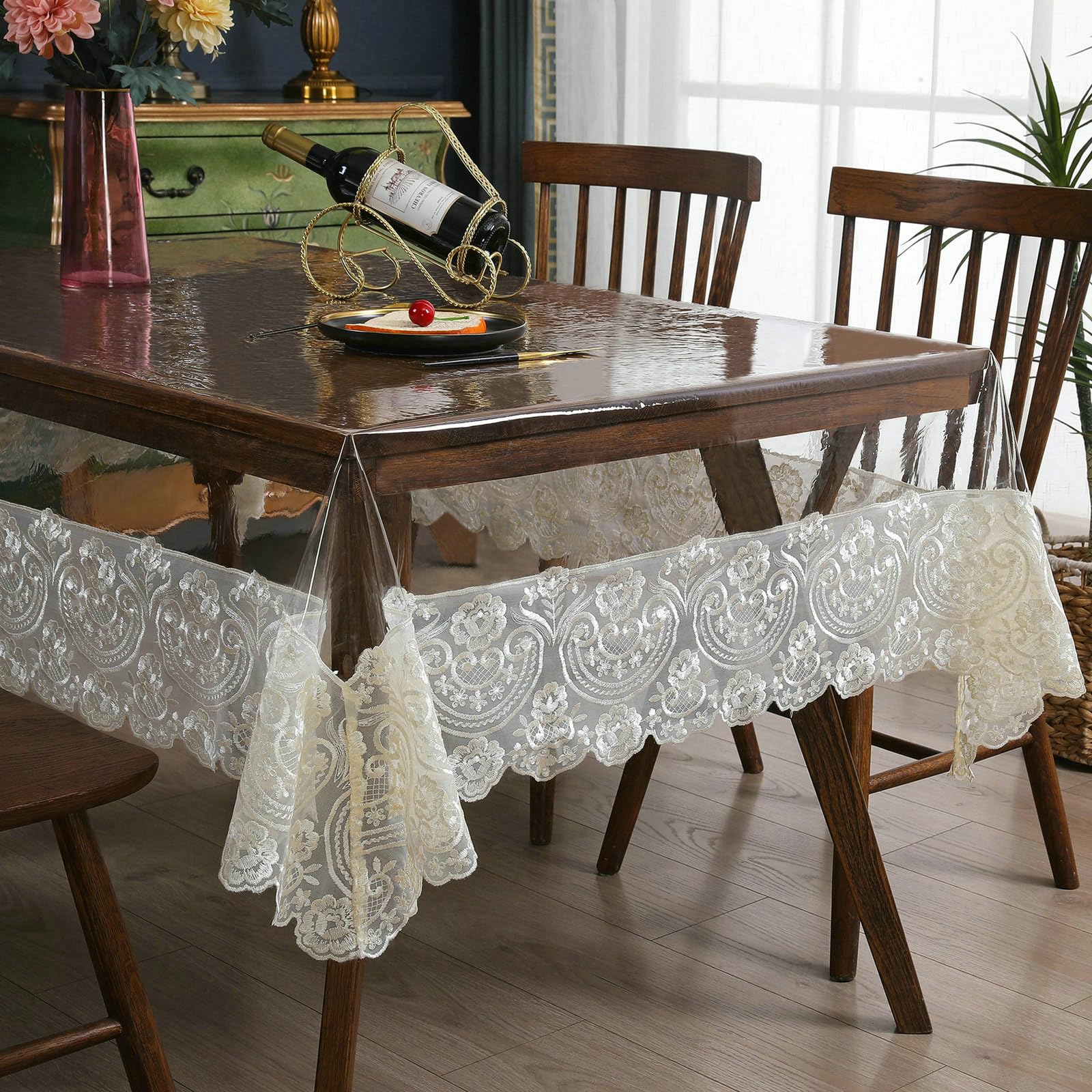 Tovaglie Cucina, Tovaglia Rettangolare 120x170 cm Pizzo Ricamo