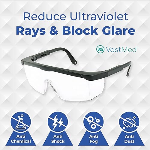 Miniatura 5 de 12 lentes de seguridad antivaho con patillas ajustables  Gafas antivaho con lente transparente, gafas protectoras ligeras para hombres y mujeres