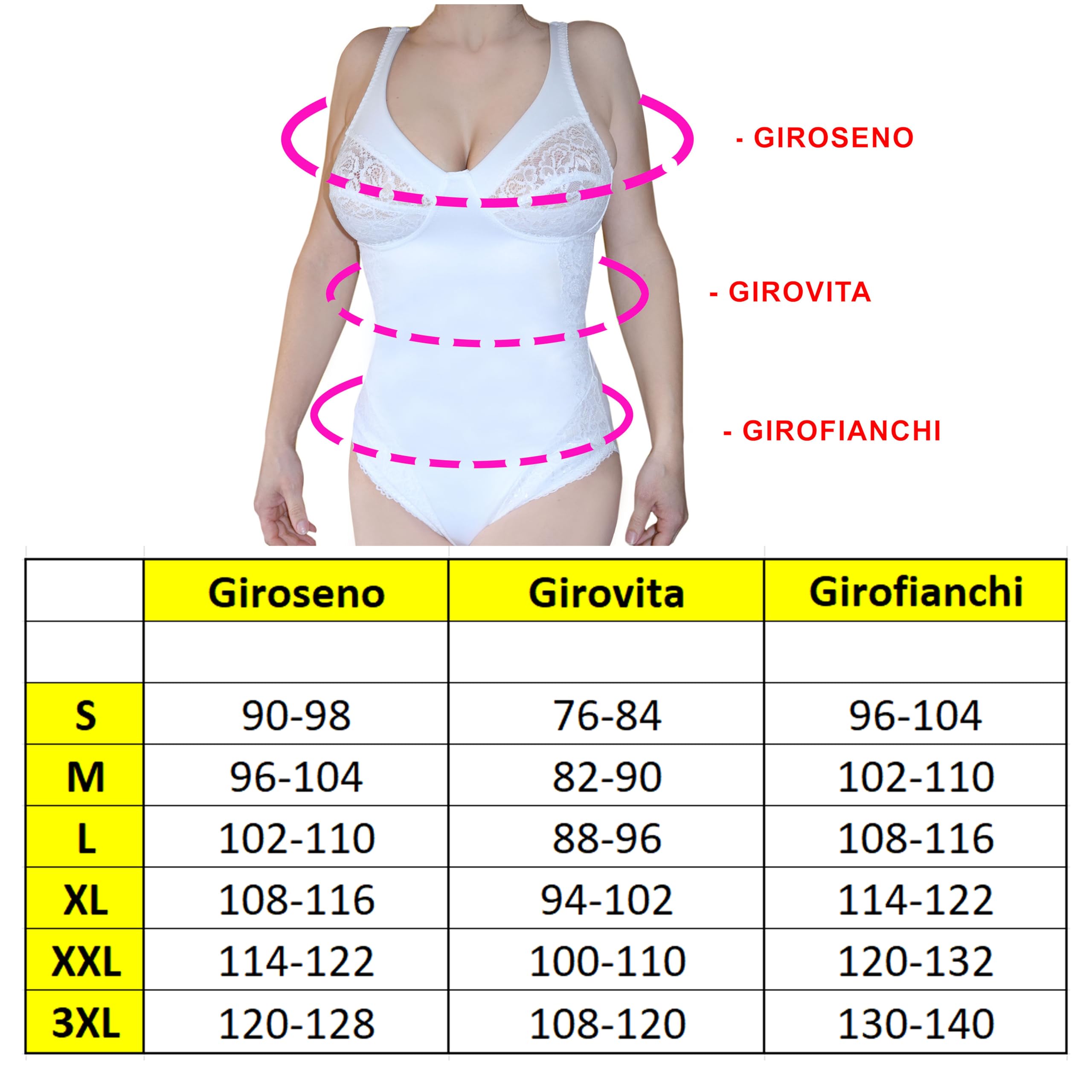 Body Contenitivo Snellente con Corsetto Stringente Guaina Contenitiva Coppa D Made in Italy