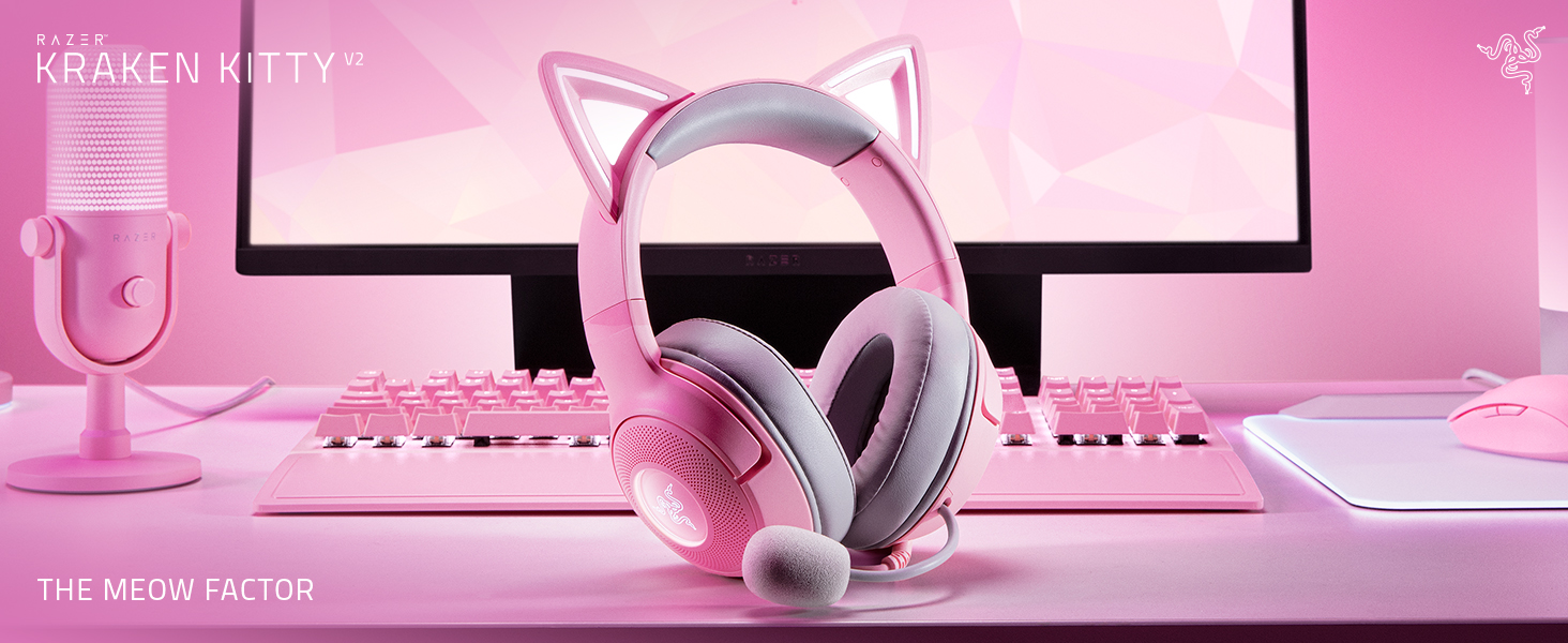 Amazon.com: Razer Kraken Kitty V2 USB Wired Headset, Chroma RGB