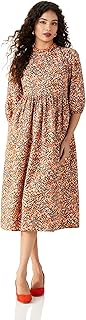 Women's Rayon Fit and Flare One Piece Midi Length Dress (Available in Plus Sizes) - 65% OFF Deal at ₹649 on Amazon | Valzo