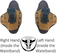Vista 2 de Cardini Leather USA – IWB Cáscara Series Hybrid Kydex y funda de cuero – transporte oculto – marrón coyote – para S&W M&P Shield – Mano izquierda