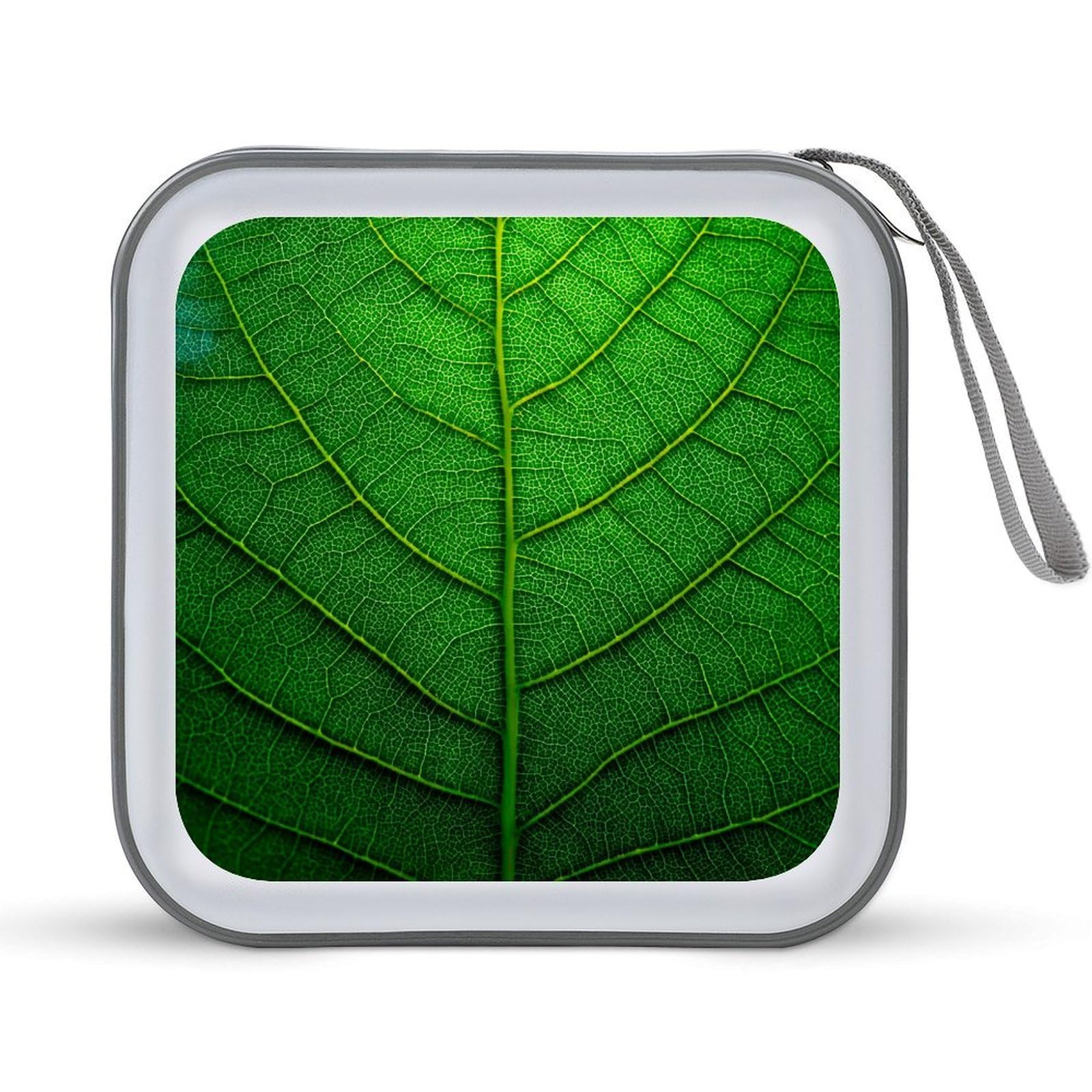 Jubonexis Green Leaf Texture CD Case DVD Storage Case Portable for Car Home Travel