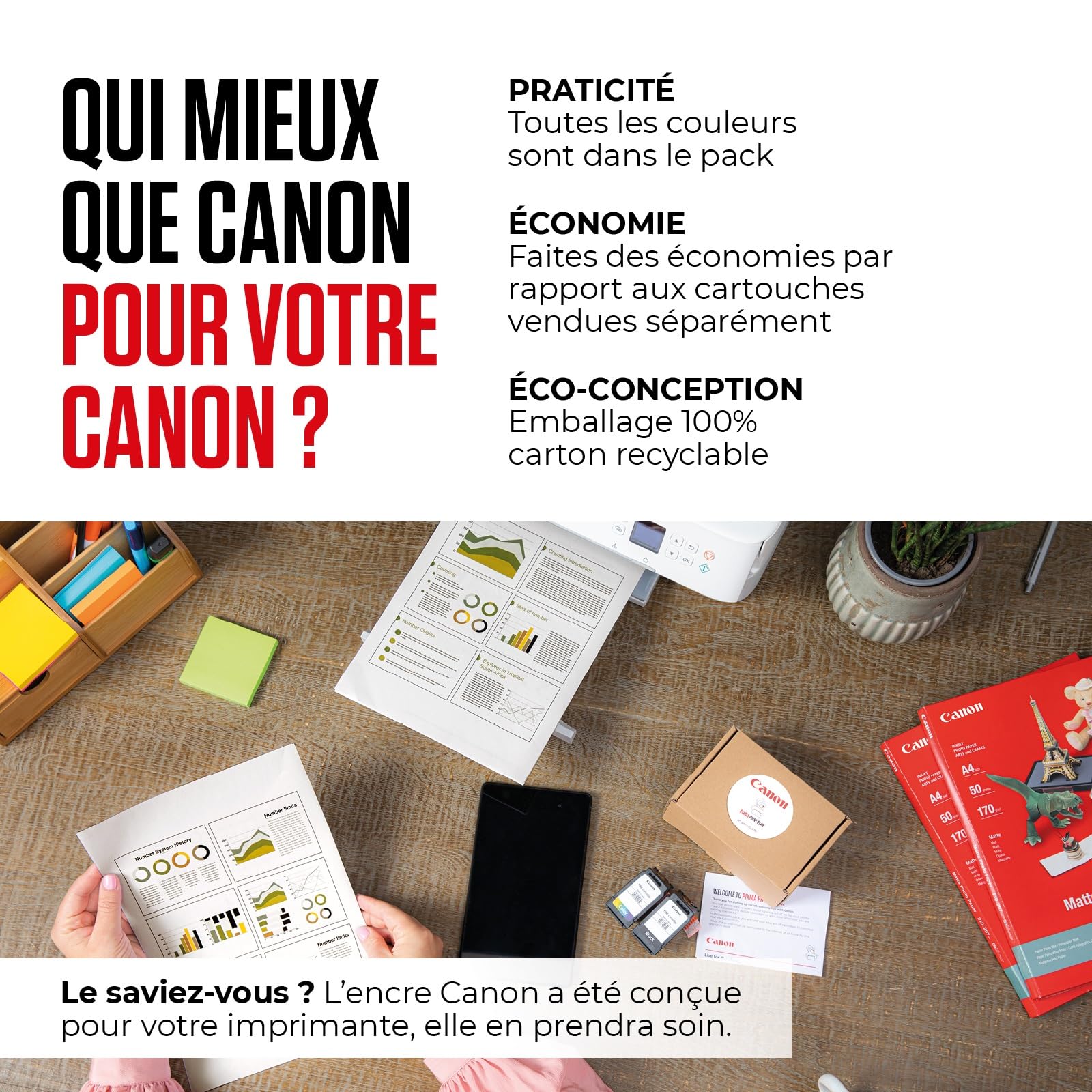 Canon PG-545XL / CL-546XL Lot de 2 Cartouches d'encre Authentiques à Haut rendement (Couleur et Noir) - Comprend 50 Feuilles de Papier Photo 10 x 15 cm - Carton de sécurité