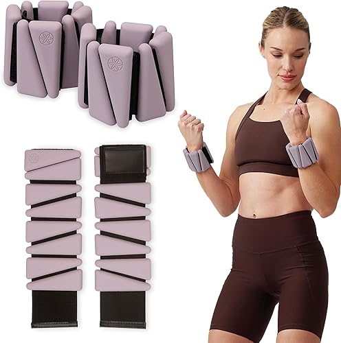Gaiam Pesas de muñeca y tobillo, pulsera portátil para fortalecer, tonificar y esculpir, pesas de tobillo ajustables para mujeres y hombres para