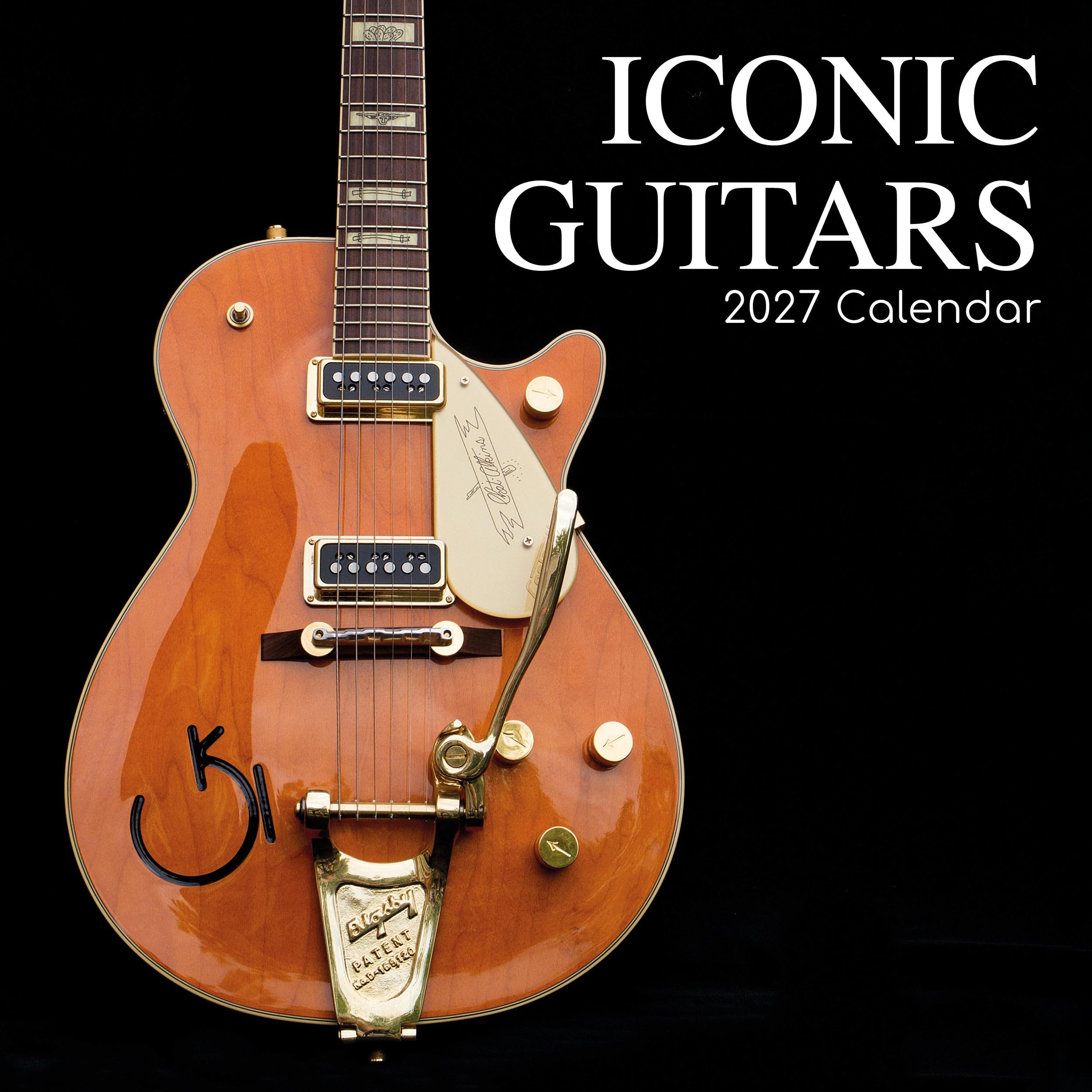 TGSC | Iconic Guitars 2026-2027 Calendar, 16-Month Square Wall Calendar (Sept 2026-Dec 2027), UK Planner with Guitar Photography, Home or Office Organiser | 30 x 30 cm