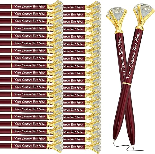Miniatura 81 de Bolígrafos de diamantes con cristal personalizado dorado personalizado con nombre grabado a granel bolígrafos de metal personalizados bolígrafos