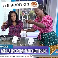 Vista 8 de GorillaLine Tendedero retráctil, para interiores y exteriores, línea de ropa resistente montada en la pared, estante de secado que ahorra espacio