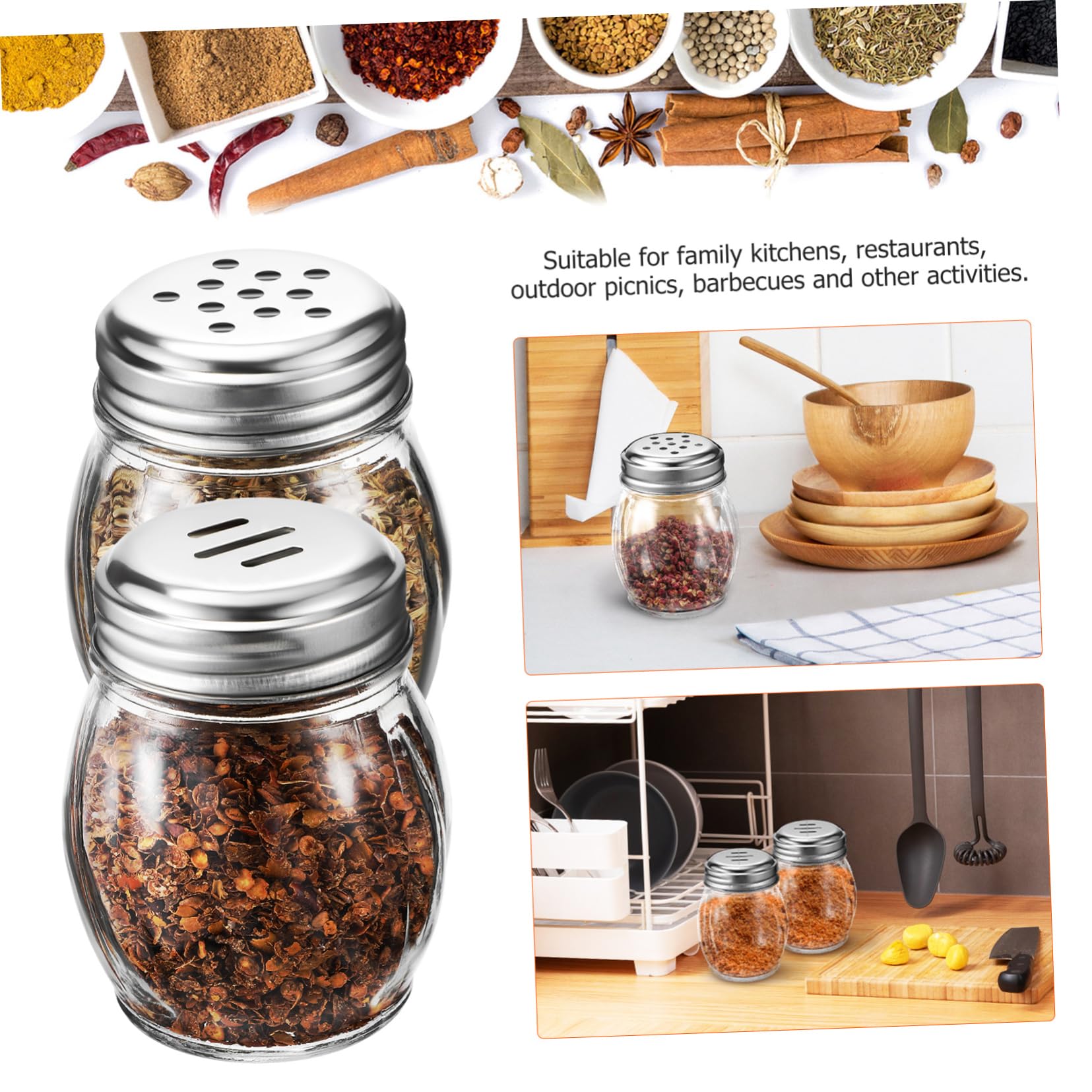 Saleros y Pimenteros de Cristal 10 Piezas 150 Ml para Condimentos | Botella Transparente, Uso Mano, Set de 10 Unidades, Apto para Cocina Familiar y Camping