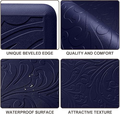 Miniatura 29 de KMAT Tapete de cocina acolchado antifatiga, impermeable, antideslizante, tapete ergonómico y cómodo para el hogar, oficina, fregadero, lavandería