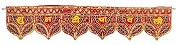 KIDZ00 Shubh ipawali Toran with Multcolour Thread Work, Fancy Toran, Bandarwal, Hangings Latkan, , Toran & Door Hanging , Office & Temple DECOR-(Length 31