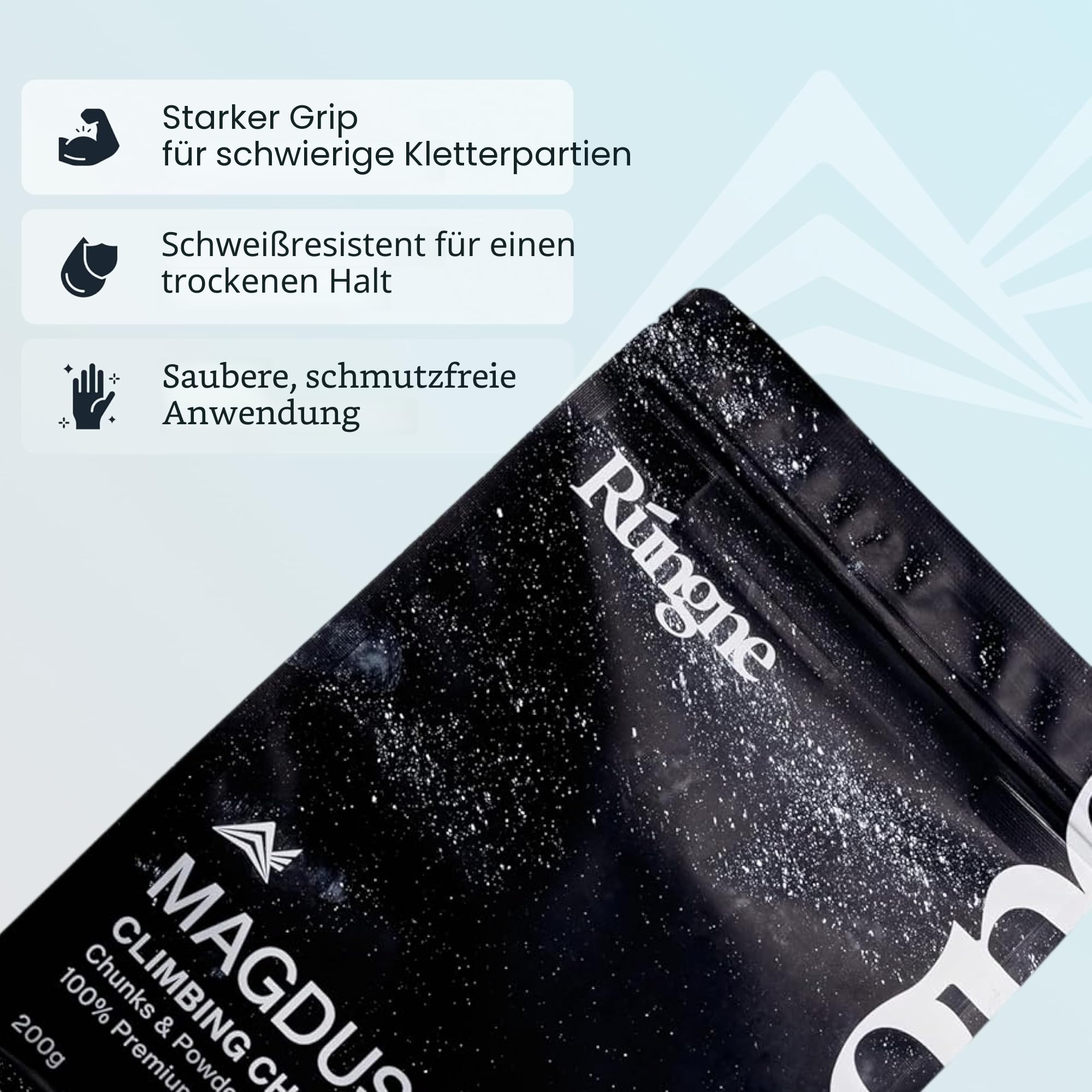 RUNGNE Premium Climbing Chalk - High Performance Chalk for Rock Climbing, Bouldering, Weightlifting & More - Unmatched Grip and Skin Friendly