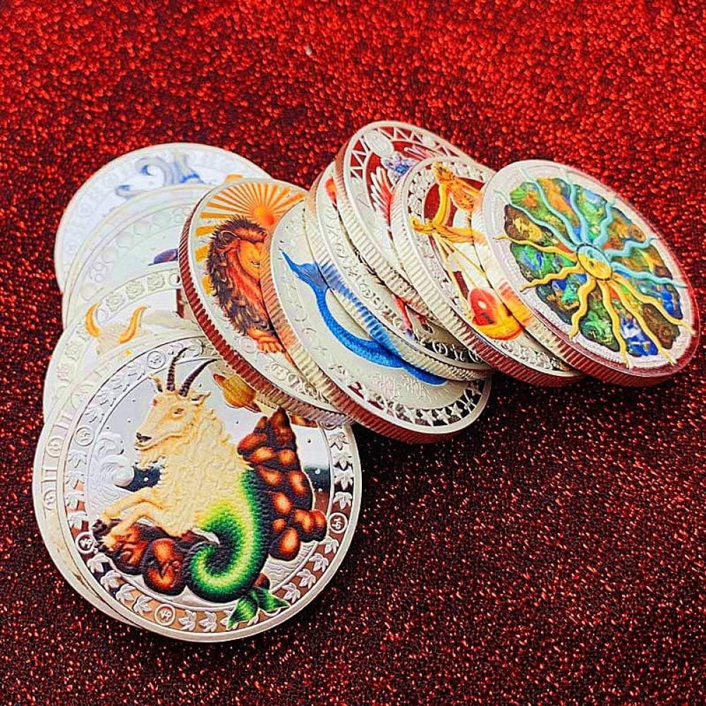 十二星座 記念コイン 銀メッキ 金属 コインセット ラッキー クラフト アート コレクタブルギフト 12個セット Amazon.co.jp: 記念コイン チャレンジコインクリエイティブ12星座コインチャレンジ金メッキ記念コインセットアートコレクションギフト12個 : ホビー