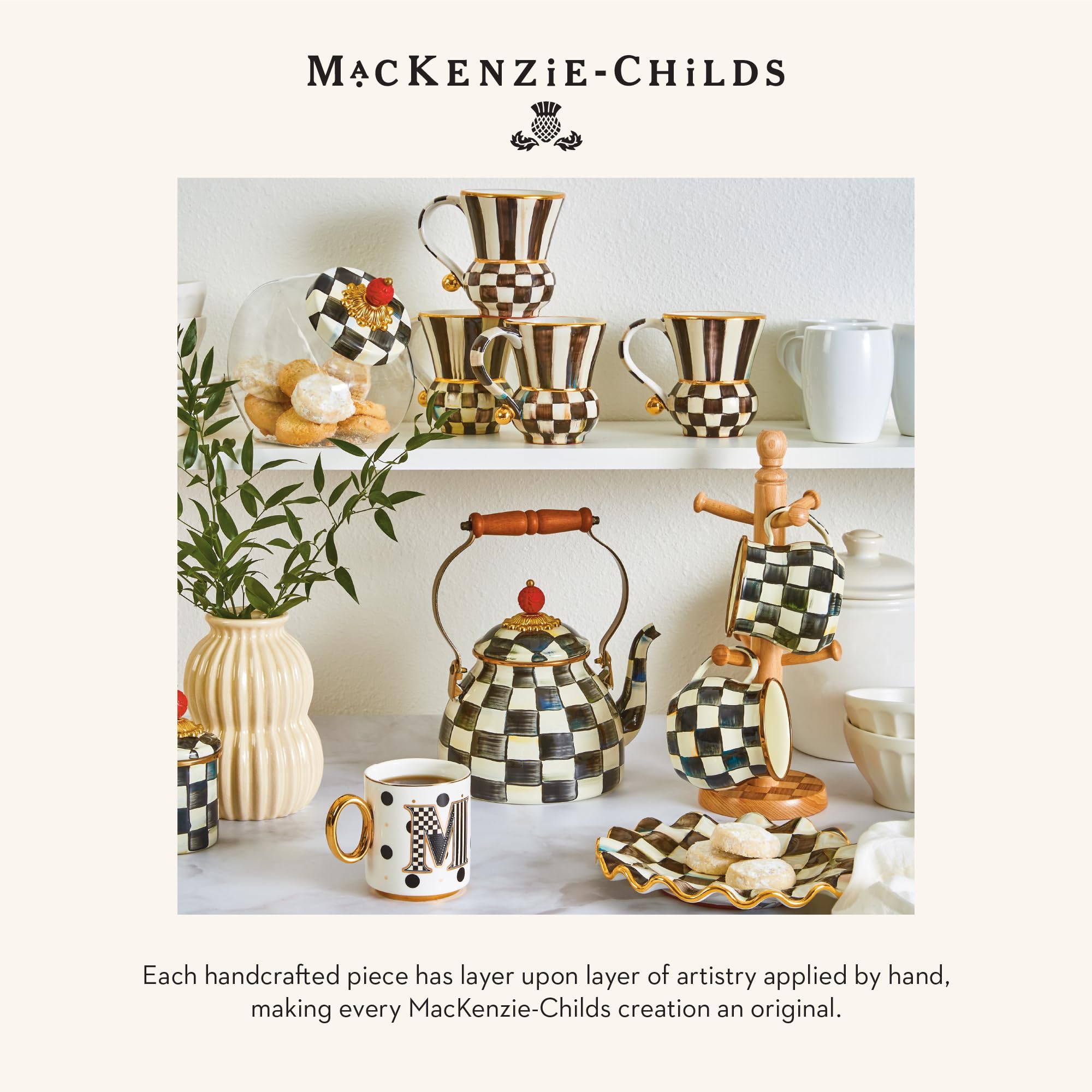 MACKENZIE-CHILDS My Mug, xícara de café decorativa de cerâmica com