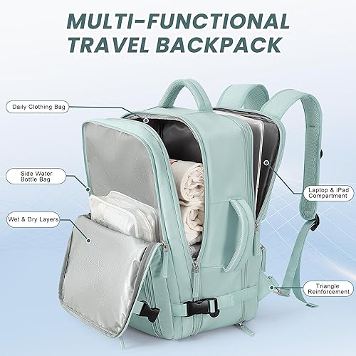 Miniatura 3 de Beraliy Mochila de viaje grande para mujer aprobada por aerolíneas, mochila de mano para laptop de 17 pulgadas, bolsa de artículos personales,