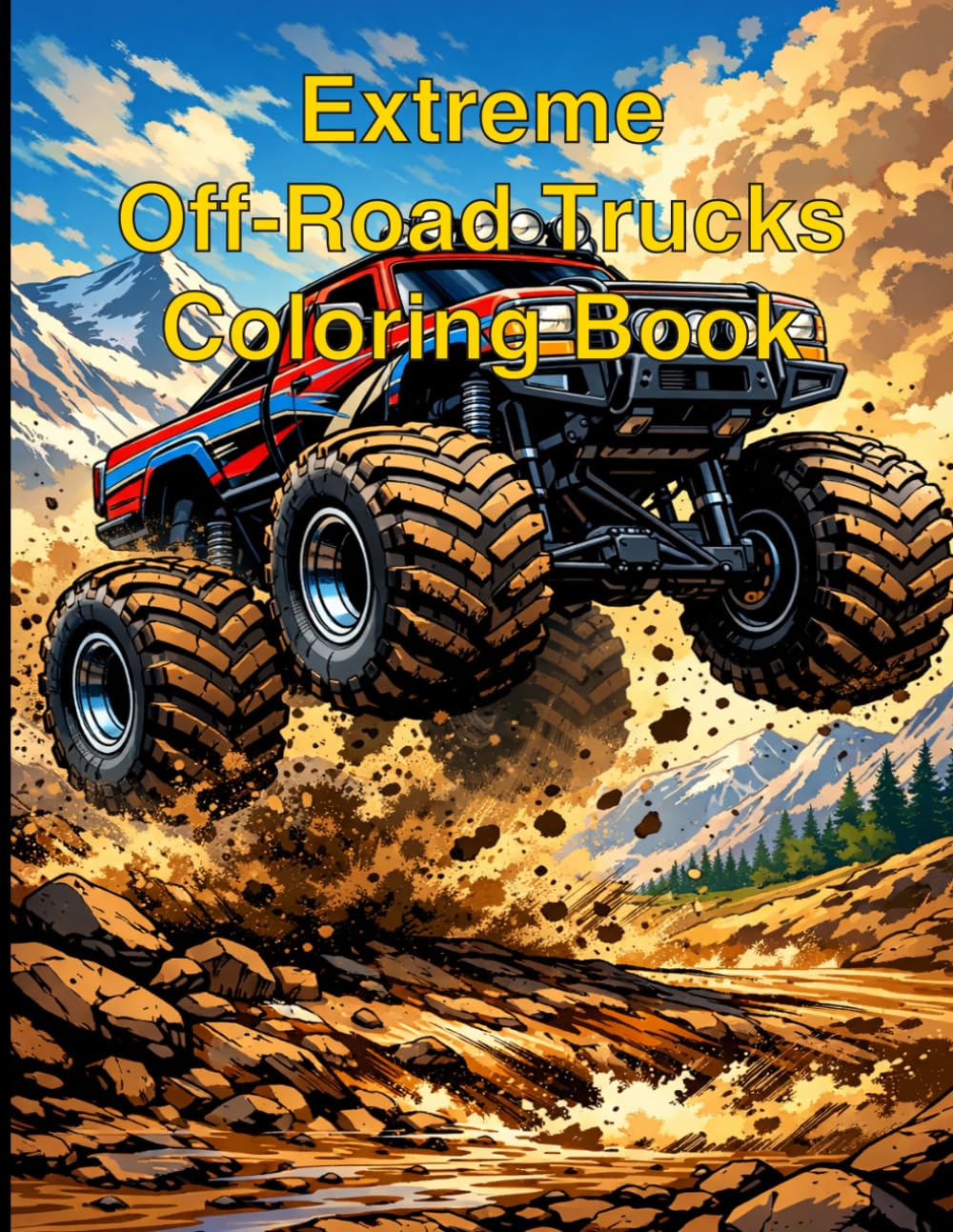 Extreme Off-Road Trucks Coloring Book: Powerful Monster Trucks, Mud Trucks & Off-Road Adventures for Teens and Adults