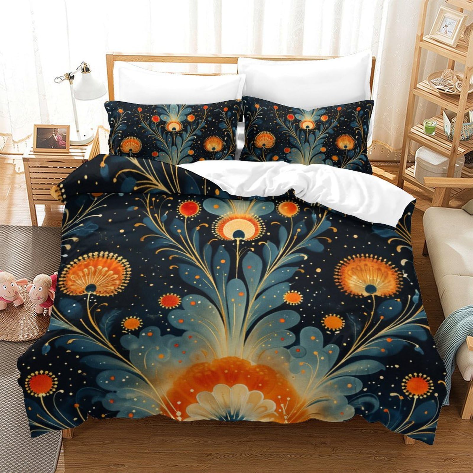 Ensemble de literie 3D en microfibre super douce avec housse de couette double haut de gamme