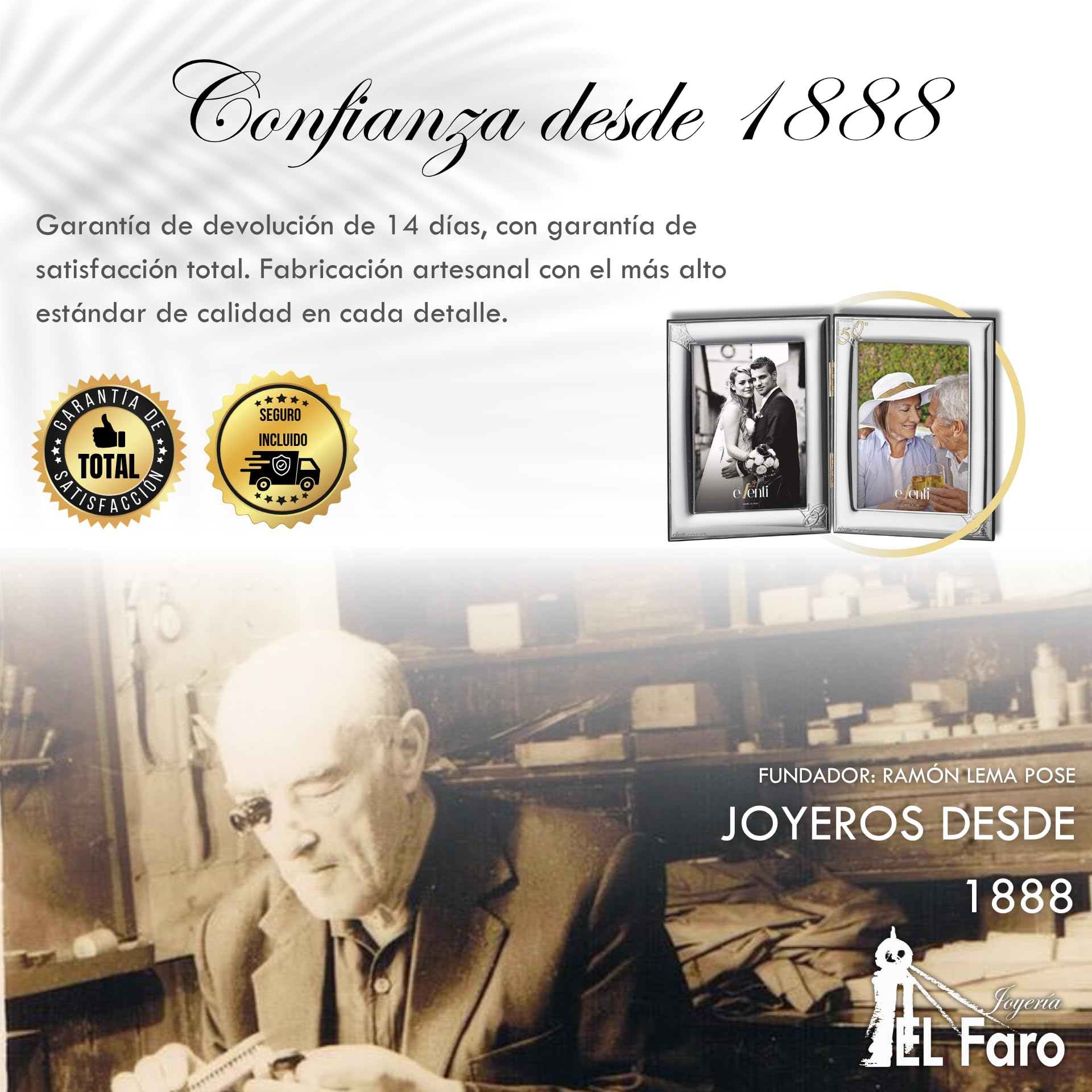 El Faro JOYERIA Marco fotos personalizado 50 aniversario 9x13