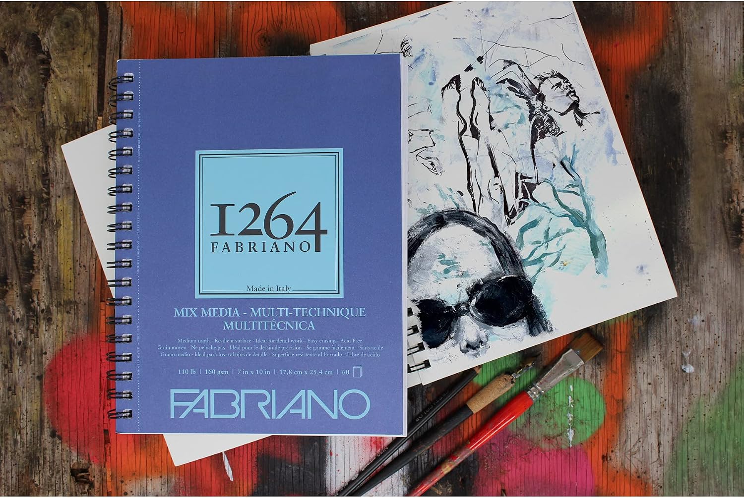 Fabriano 1264 Mixed Media Pad, 9" x 12", 110 lb.