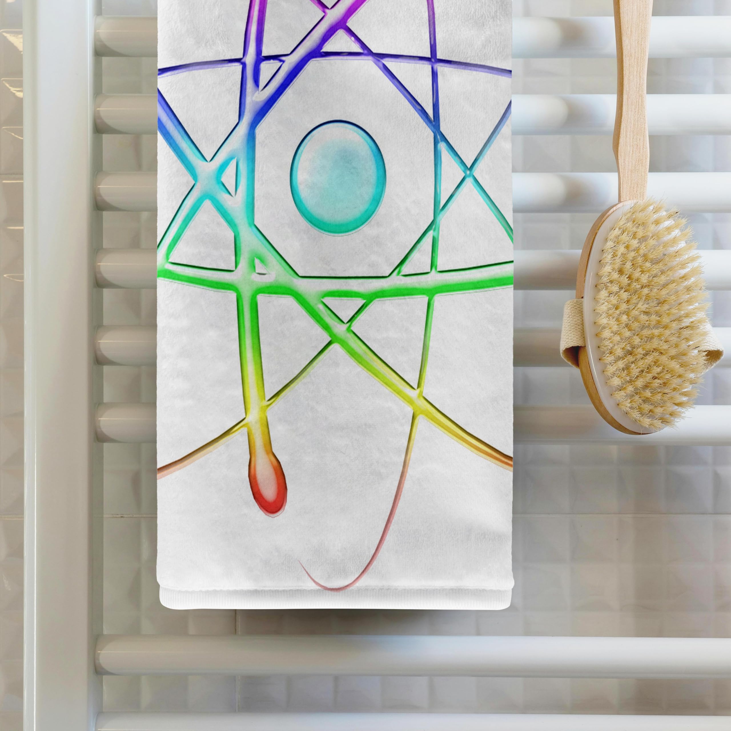 3D Rose Handtuch – Orientalisches Design, 38,1 X 55,9 Cm, Silberfarben, Maschinenwaschbar
