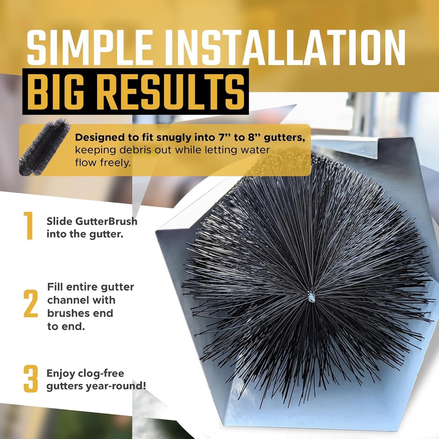 GutterBrush Commercial Gutter Guard Sample Pack | 5 Sample Diameters | Easy Install Prevents Clogs | Fits Metal Building Gutters, Schools, Churches | Made in USA