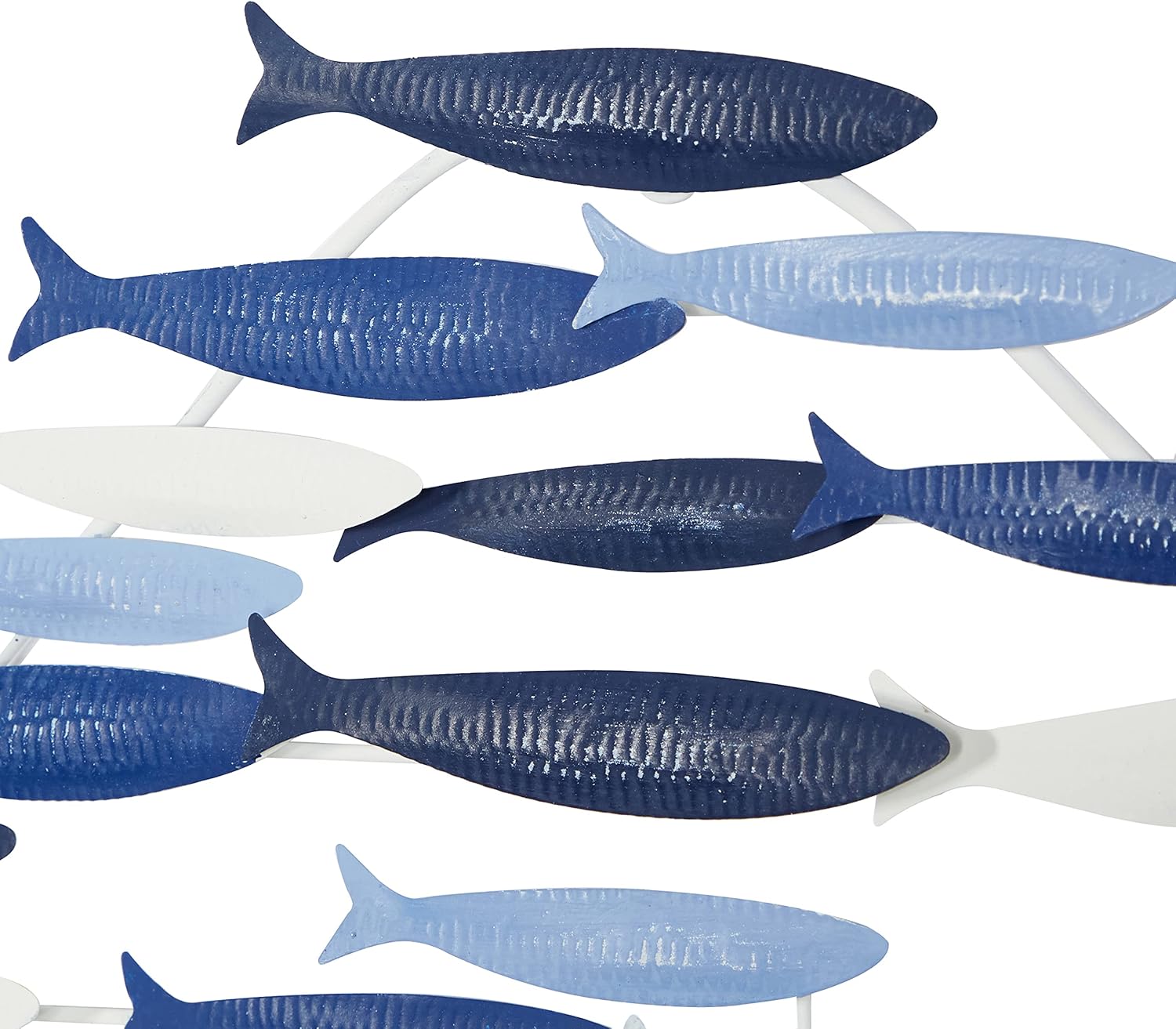 Blue and Bronze Metal Fish Wall Sculpture