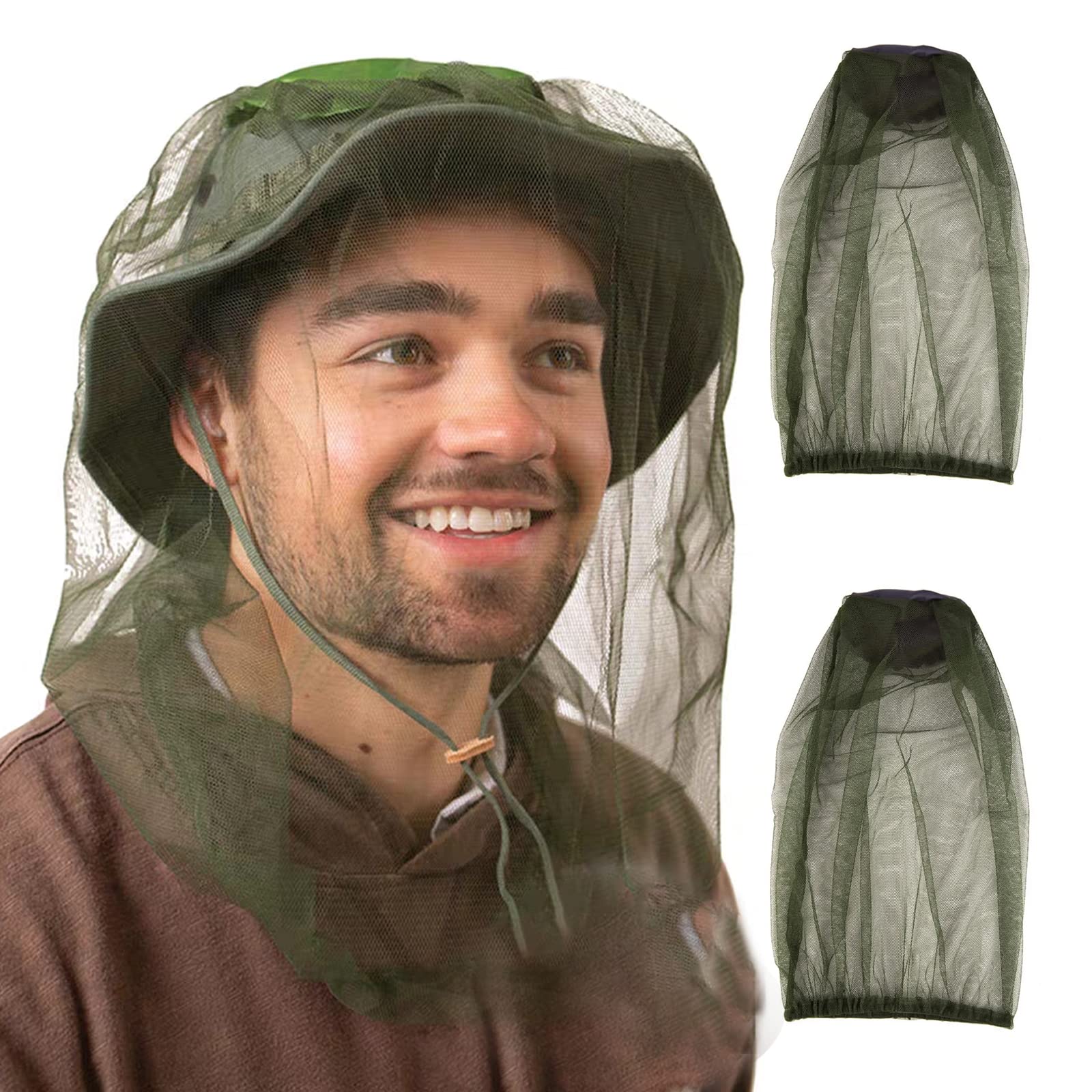 Anti-zanzara Cappello della Protezione, Zanzariera Cappello, Cappello di Testa a Rete Faciale,per campeggio, escursionismo, pesca, protezione da insetti e zanzare