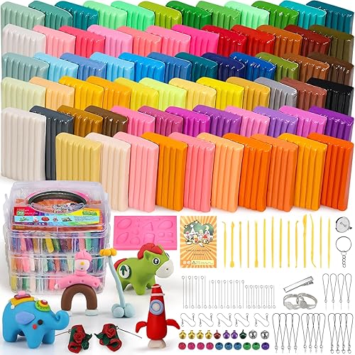 Miniatura 1 de Arcilla polimérica de 70 colores, arcilla para modelar para niños, kits de iniciación de bricolaje, modelo de arcilla para horno, no tóxica,