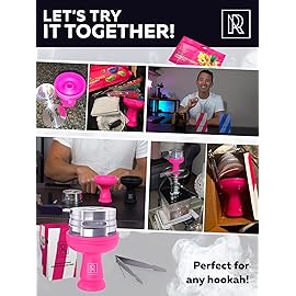 M. ROSENFELD Hookah Bowl Pink Set Silicone - Limited Xmas Design Blue Color - Premium Hookah Head Bowl - Shisha Bowl Phunnel Hookah Bowl with Heat Management Charcoal Holder