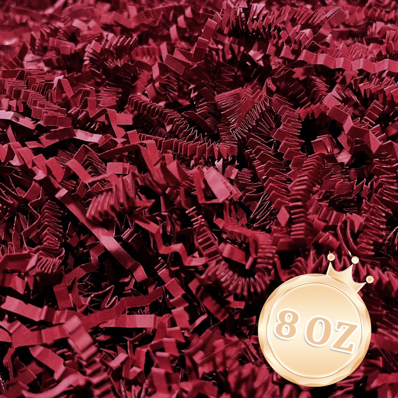 Zankubom 1/2LB Deep Red Crinkle Cut Paper Shred Filler Great for Gift Wrapping, Deep Red Basket Fillers, Birthday, Gift Wrapping, Anniversary, Valentine's Day Christmas Party Decor Filling Supplies