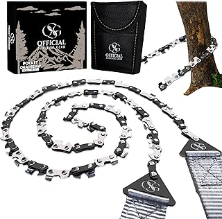 Premium Pocket Chain Saw 36 Inches 48 teeth with Pouch | Hand Saw, Wire Saw Rope Saw, Camping Saw, Survival Saw | Tree Cutting Equipment and Backpacking Gear