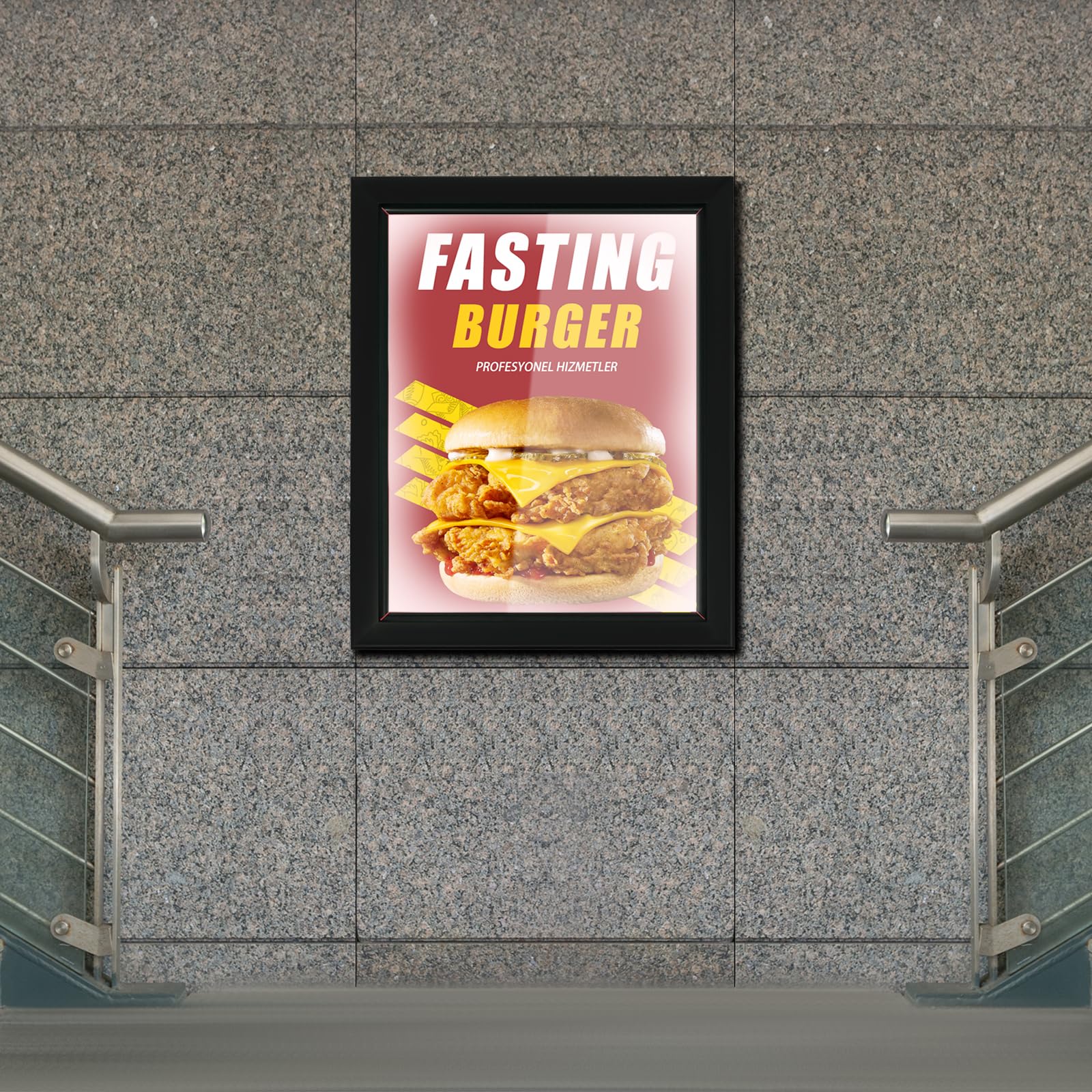 Marco de póster LED iluminado con luces LED para carteles publicitarios, marco de montaje en pared para publicidad, tamaño de póster adecuado: 34 x 44 cm para la visualización de carteles,