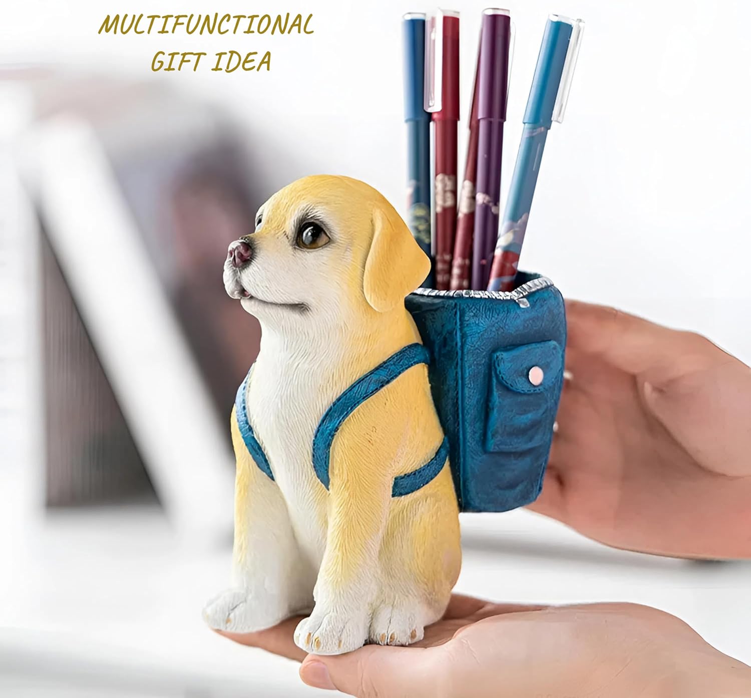Cute Dog Pen Holder & Desk Organizer,Handmade Non-Toxic Resin Storage Compartment for Office, School & Home | Adorable Gift for Dog Lovers Who Love Functional Pet Decor (Labrador Retriever) - Image 6