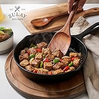 Vista 9 de Zulay Kitchen - Cucharas de madera premium de 8 piezas, acabado liso, madera de teca natural, antiadherentes, hechas a mano