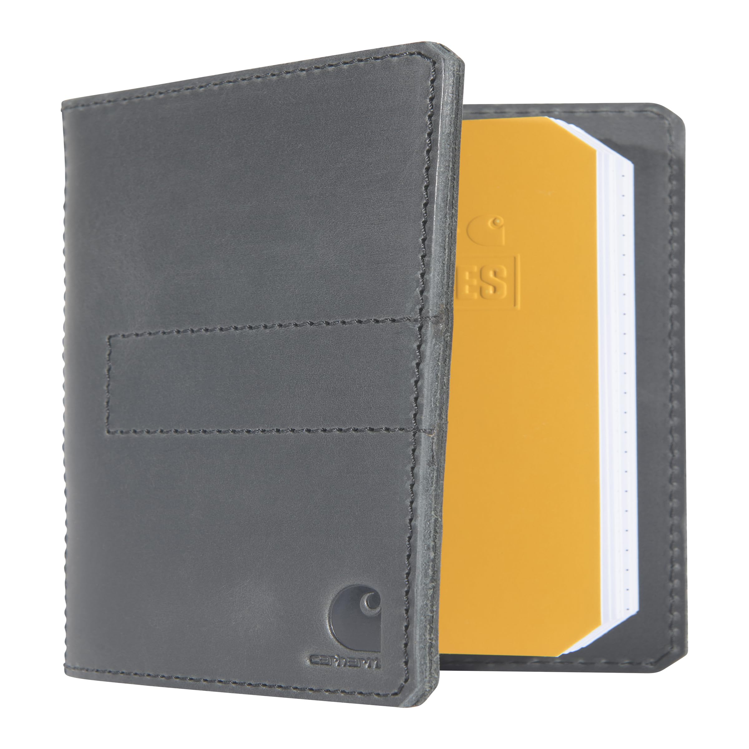 Carhartt Męska, trwała skórzana okładka na notebooka z kieszenią na dokumenty i kieszeniami na karty, czarna, okładka na notebooka, trwała skórzana okładka na notebooka z kieszenią na dokumenty i kieszeniami na karty