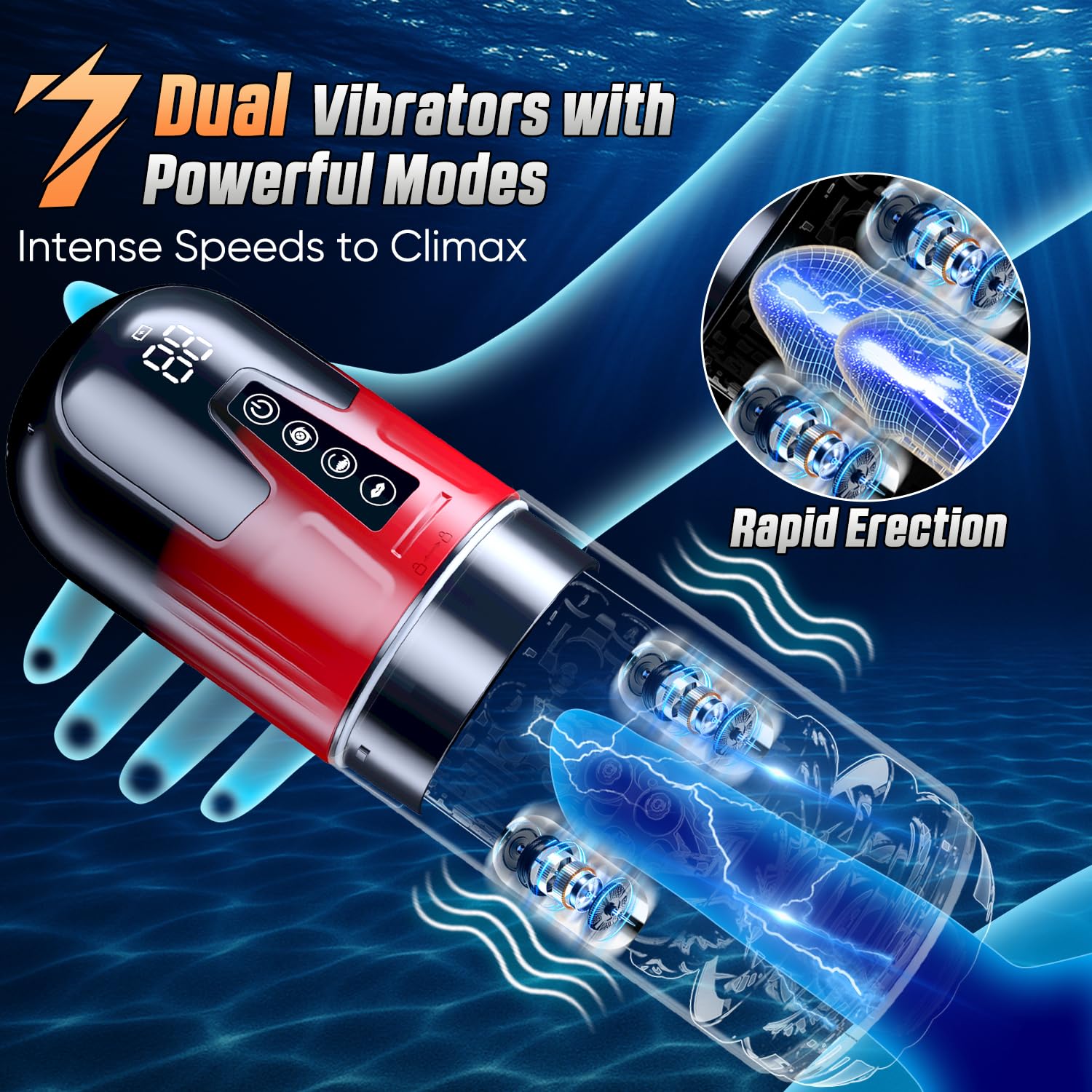Masturbtore, Sex Toys con Fodera Interna Ricambiabili, Masturvatore per Uomo con 7 Modi di Telescopica & Vibrante & Succhiare, 3D Vagina Toys Masturbtore per Pene