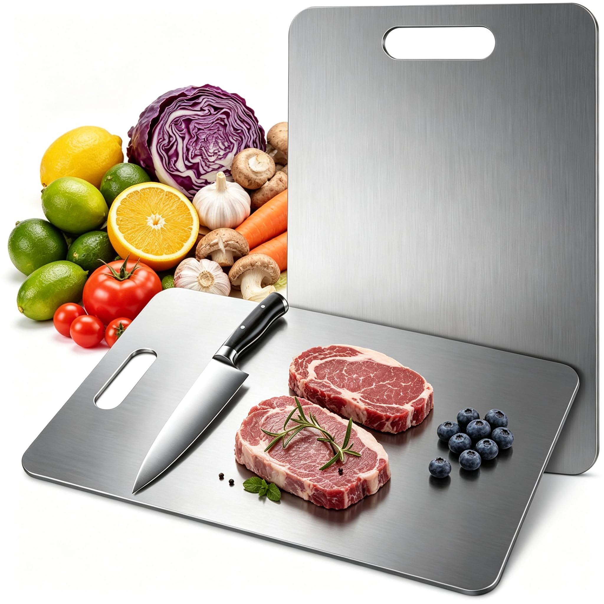 Cutium Titanium Cutting Board | Scratch-Proof, Non-Porous, Knife-Friendly, Heat-Resistant & Dishwasher-Safe – Naturally Antibacterial, and Easy to Clean. (39 * 28CM)