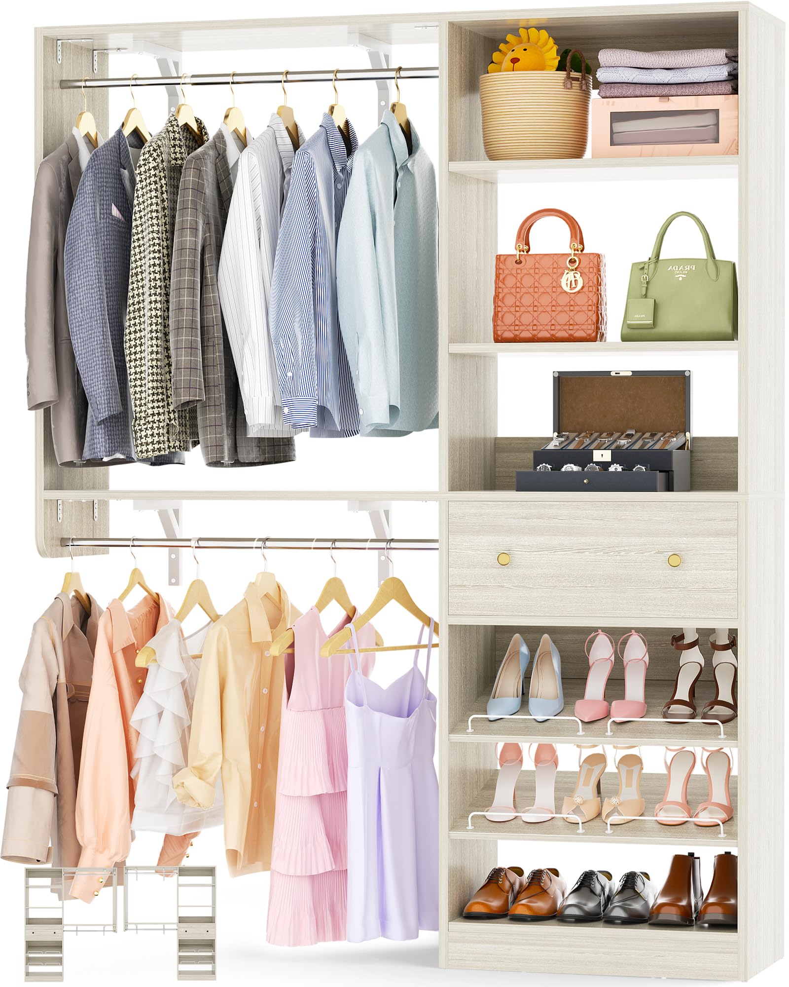 Amazon.com: Closet System with Drawer - Reversible 5FT Wood Closet