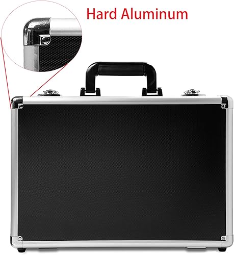 Miniatura 5 de HUL Caja de aluminio de dos tonos de 16 pulgadas con interior de espuma extraíble personalizable para instrumentos de prueba, cámaras, herramientas,