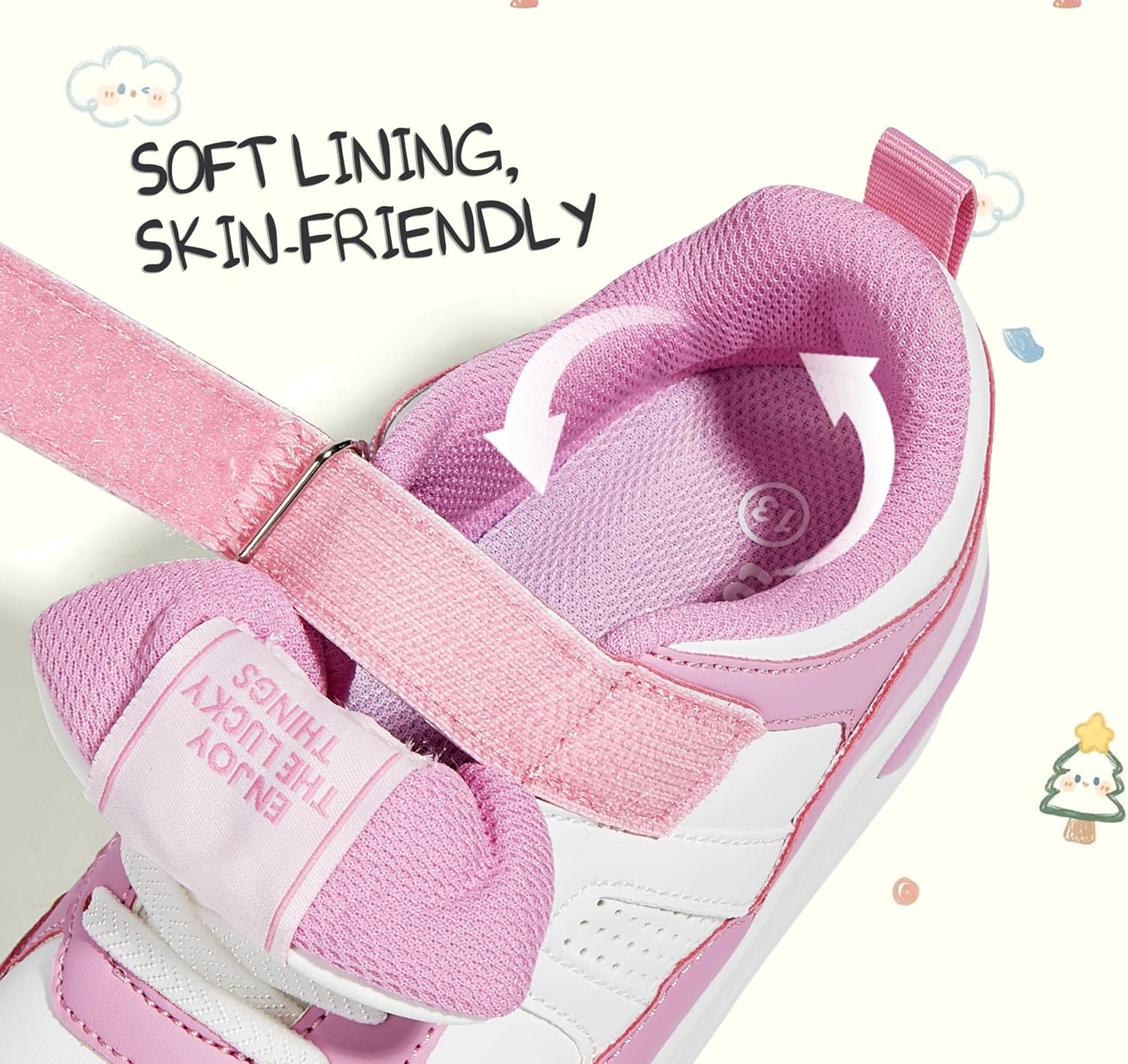 LUCKY STEP Kid's Sneakers School Running Loafers Low Top Walking Tennis Casual Shoes Strap Athletic Fashion Sneakers for Children/Boys/Girls - Image 5