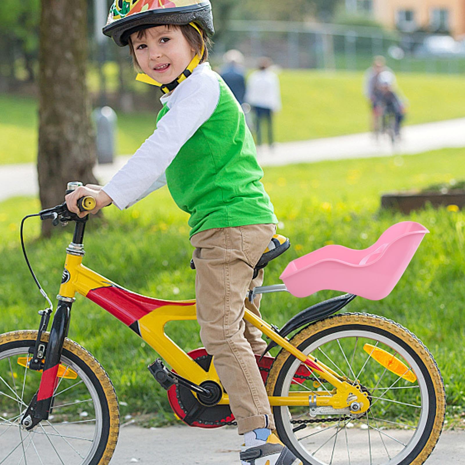 Salyeeluly Siège De Vélo De Pour Filles | Siège De De Vélo Pour Enfant | Porte Poupee Velo Avec Clip-Ceinture, Siège De Poupée À Vélo Décoratif, Accessoires De Vélo Pour Enfant