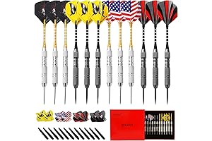 Steel Tip Darts Set, 12 Pack 24 Grams Professional Metal Darts
