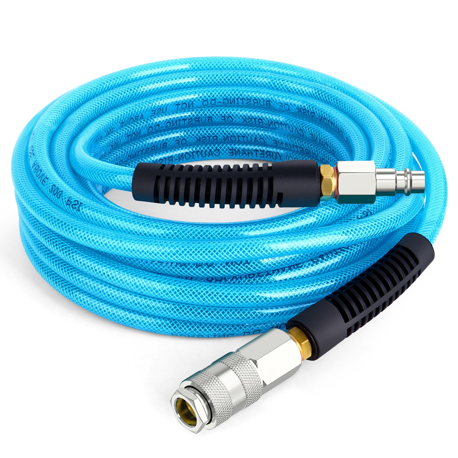 TAILONZ PNEUMATIC 1/4" x 7.5M Polyurethane Air Hose, Maximum Working Pressure 1.5 MPA,Composed of Brass and Blue PU Hose