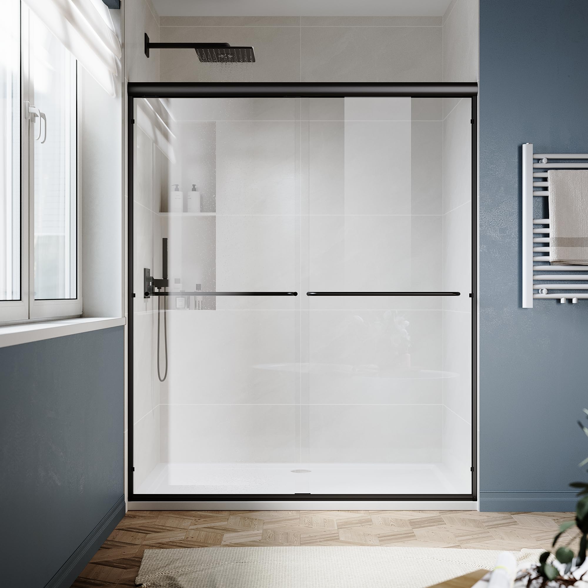 SUNNY SHOWER Double Sliding Glass Door