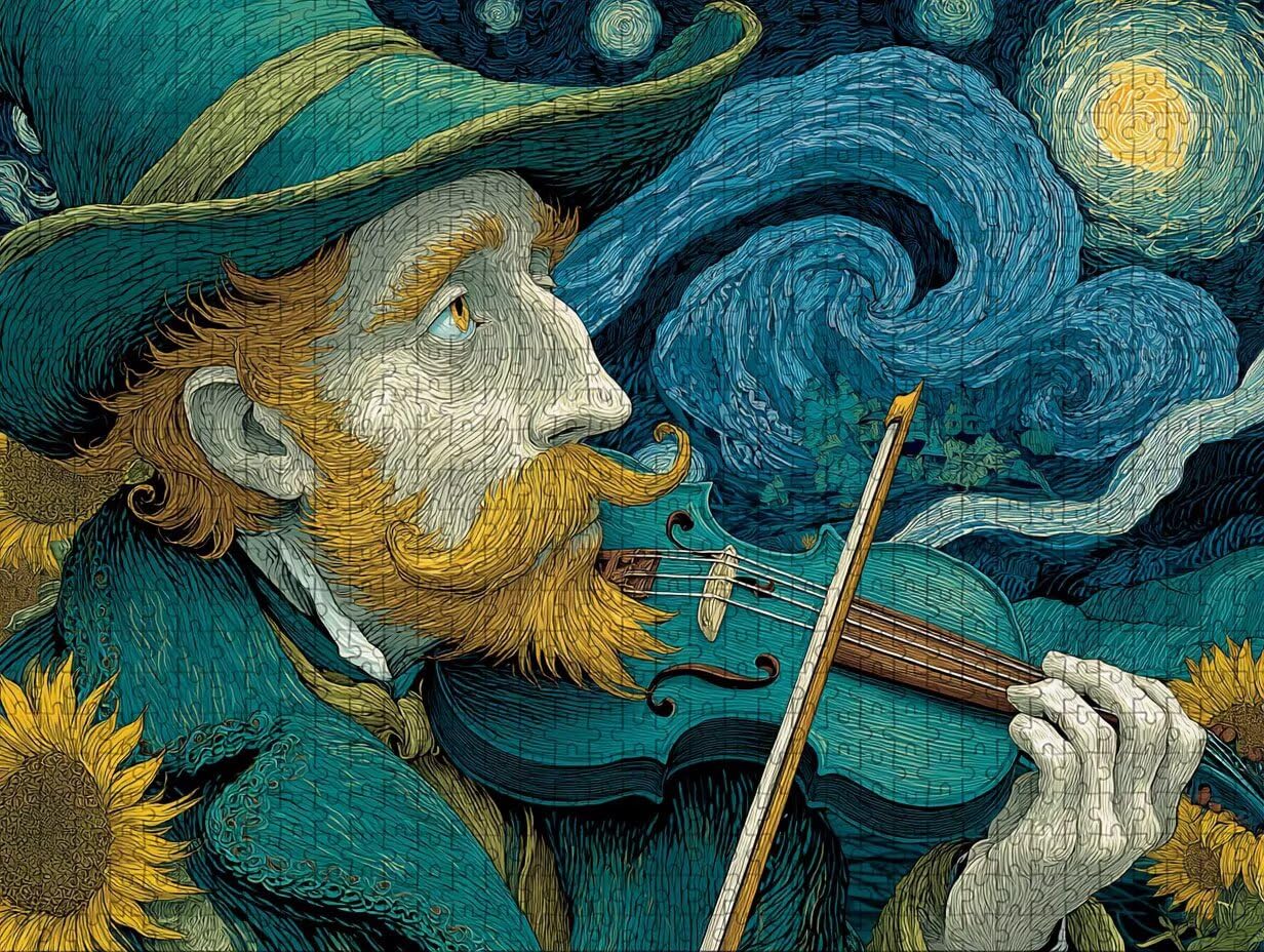 Puzzle Arte con Scatola Cielo Stellato, Musica Puzzle Legno 6000 Pezzi Adulti 179x105cm, Attività di Intrattenimento ad Alta Difficoltà, DIY Classici Gioco, Jigsaw Per Tutta La Famiglia, M-4070