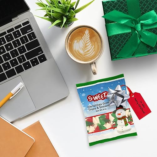 Miniatura 5 de Gummi árboles de Navidad y muñecos de nieve, bolsas individuales de dulces navideños, rellenos de calcetines, 4 onzas (paquete de 3)