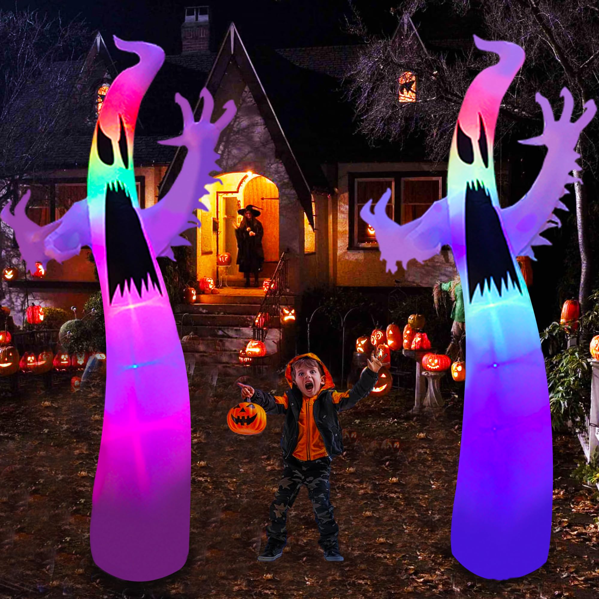 Fantôme gonflable d'Halloween, grandes décorations effrayantes de fête en plein air, pour