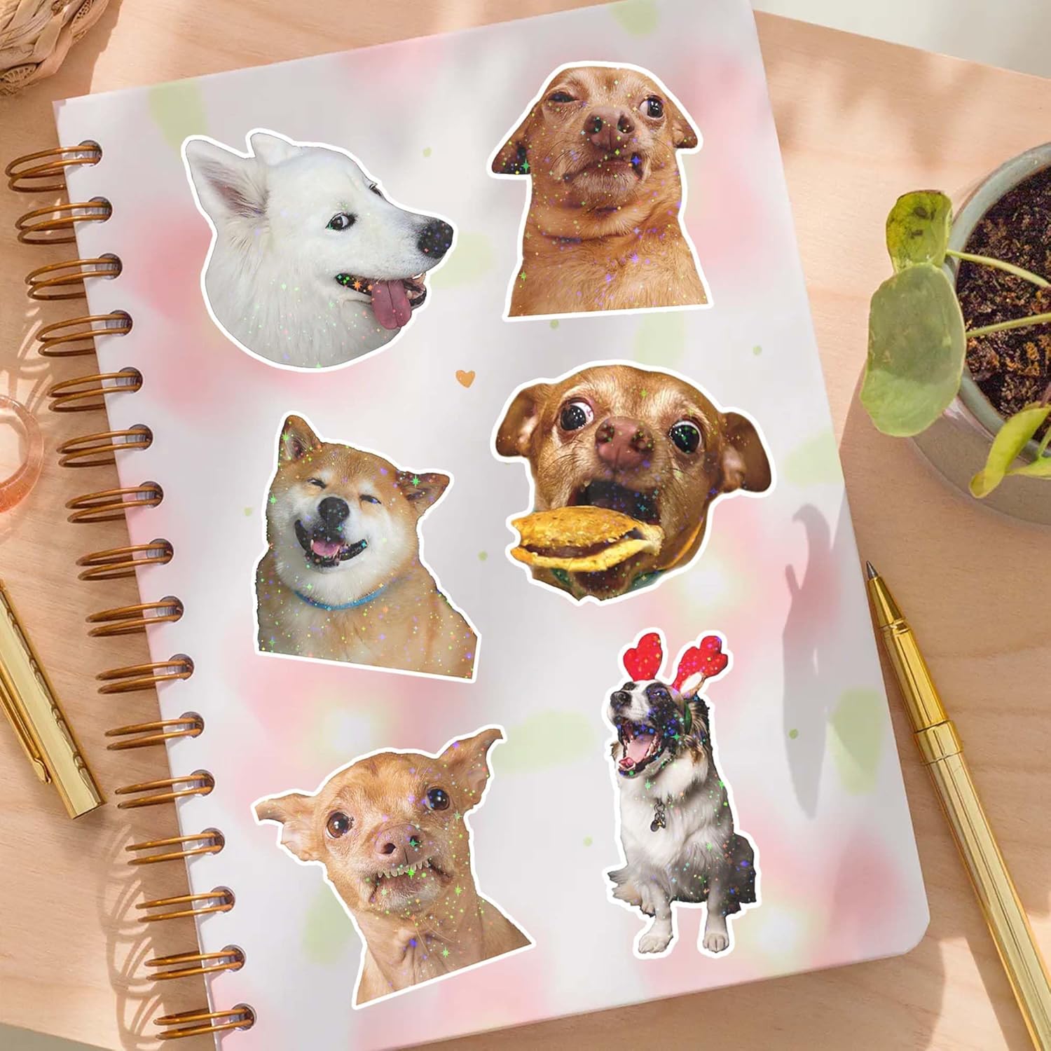 Meme Dog Sticker, 109 PCS Funny Stickers Waterproof Vinyl for Water Bottles, Laptop, Book, Gift for Lover Animal, Cute Meme Holographic for Party Favors - Image 3