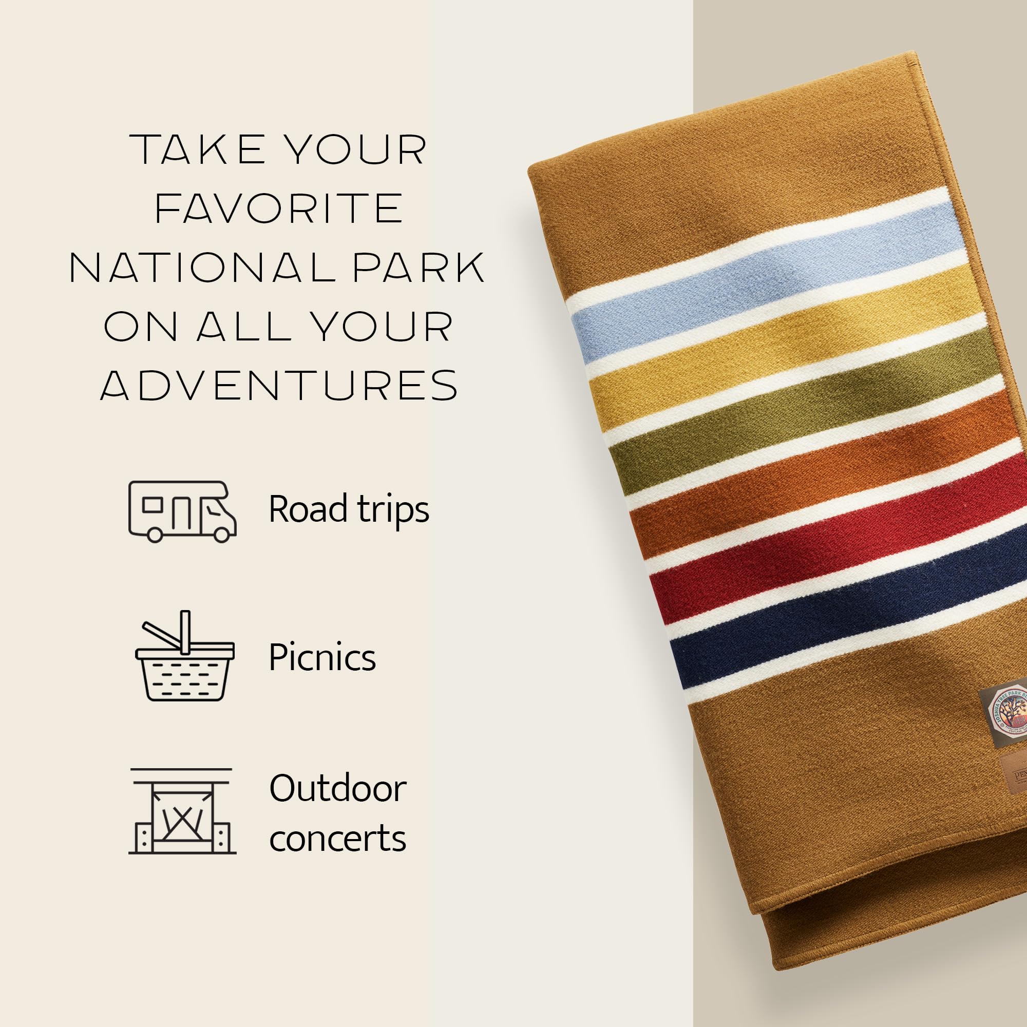 Amazon｜Pendleton National Park Throw レザーキャリア付き 54インチ