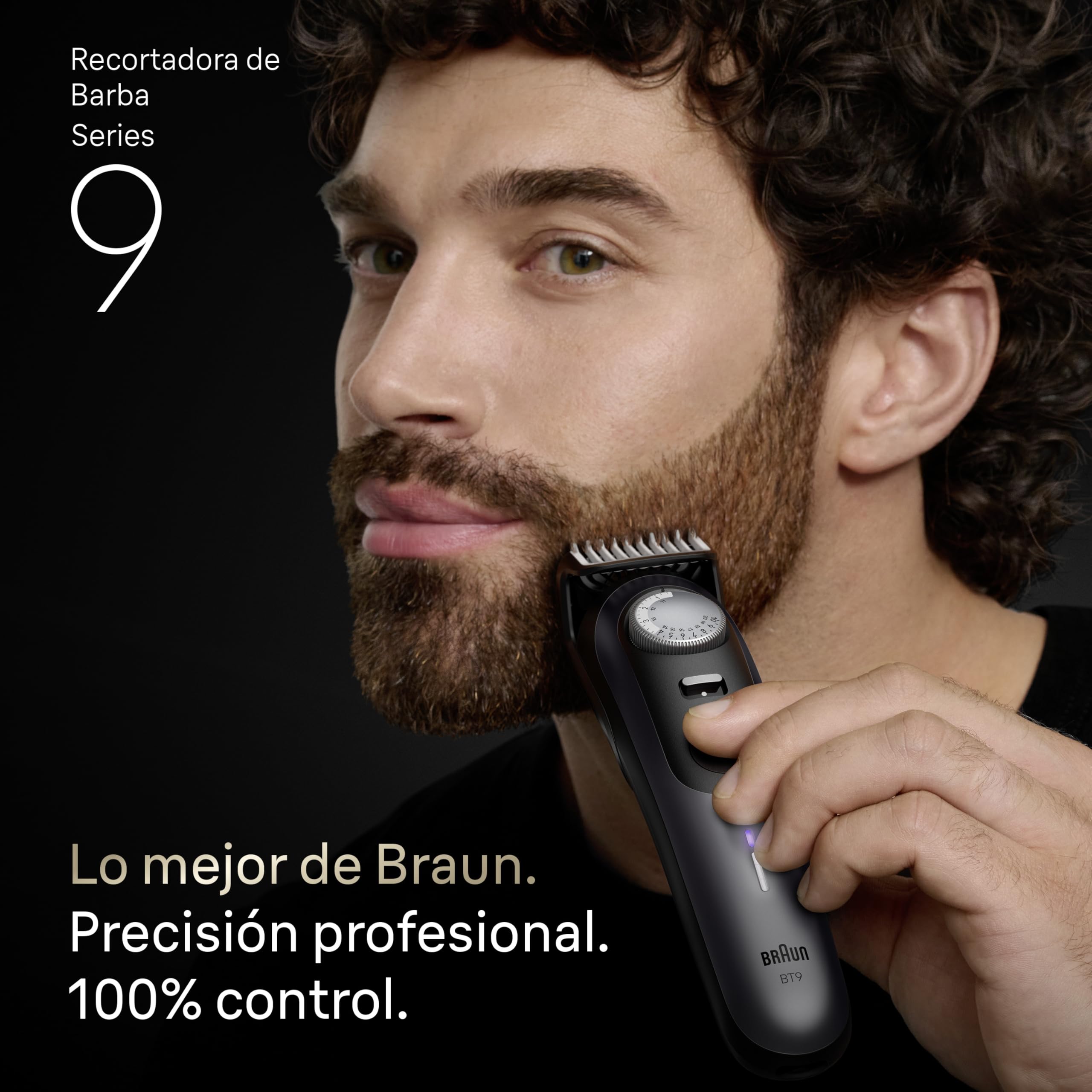 Braun Recortadora de Barba Series 9 BT9565, Titanio - Barbero Recargable Resistente al Agua, +14 Accesorios para Barba, 180 Min de Autonomía, 52 Longitudes, Lámina Ultra Afilada